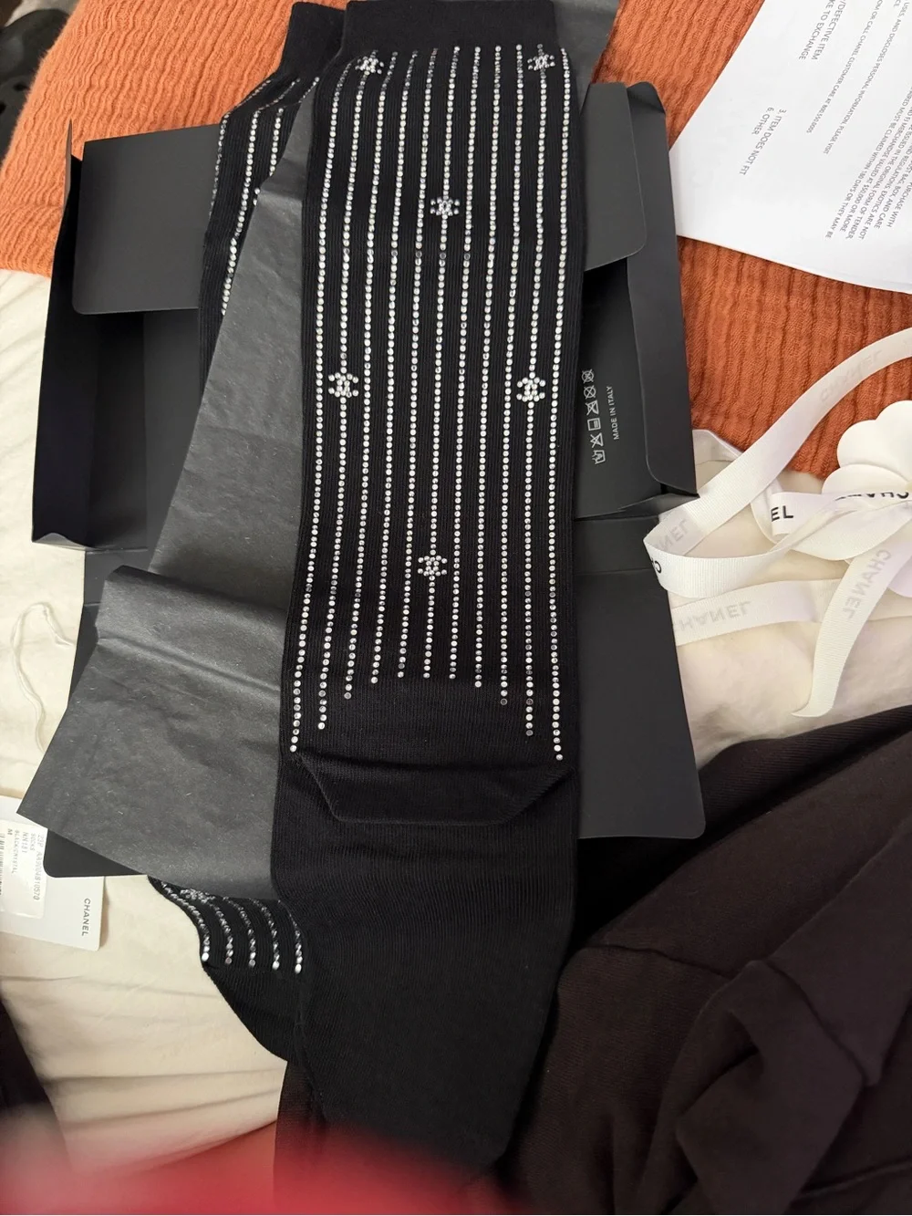 Chanel Spring 2023 Crystal CC socks - BNWT